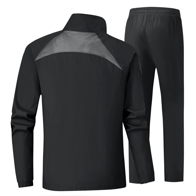Long Sleeve Sports Suit For Men Spring Casual Athletic Gym Joggers Running Tracksuits Middle-aged Father's Autumn Two-Piece Sets