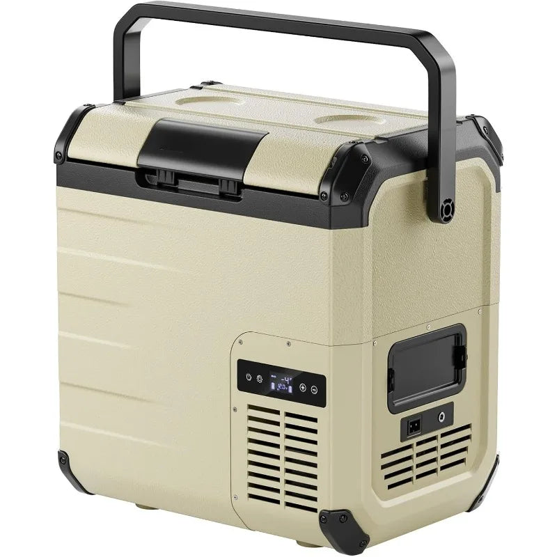 D18 12 Volt Car Refrigerator, Portable Freezer 19Qt/18L Battery & Solar Powered Cooler 25W, -4~50℉, 12/24V DC, 110~240V AC