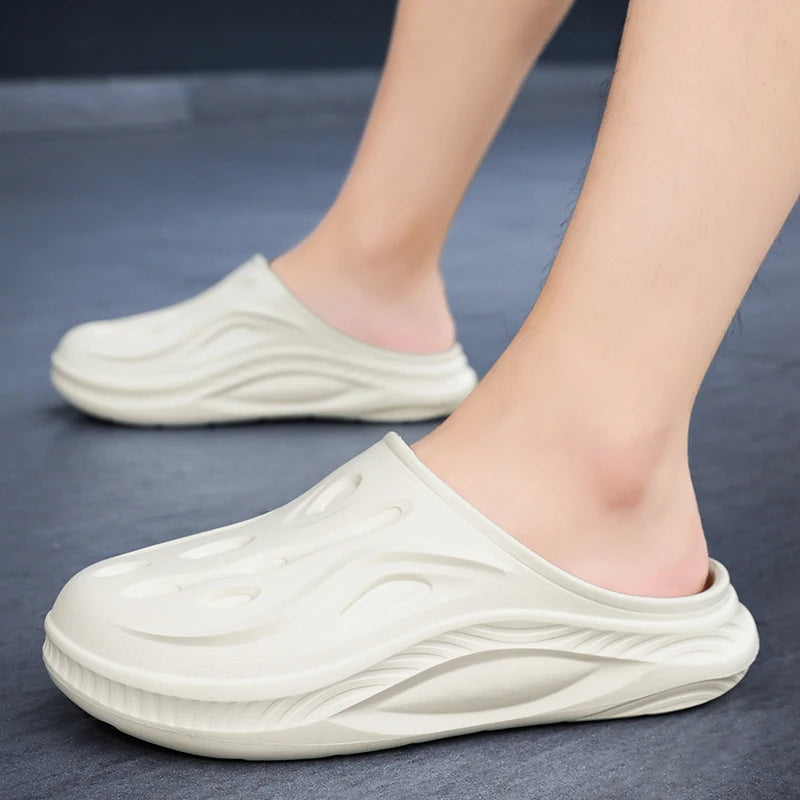 Men's Slippers Waterproof Chef's Shoes Garden Comfortable Soft Clogs Beach Sandal Slippers For Pet Workers Outdoor Fishing Shoes