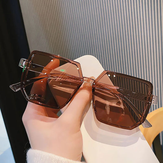 Big Frame Vintage Sunglasses Women Men Brand Square Sun Glasses Retro Eye Glasses Goggle for Male Female Polygon Sunglasses  
