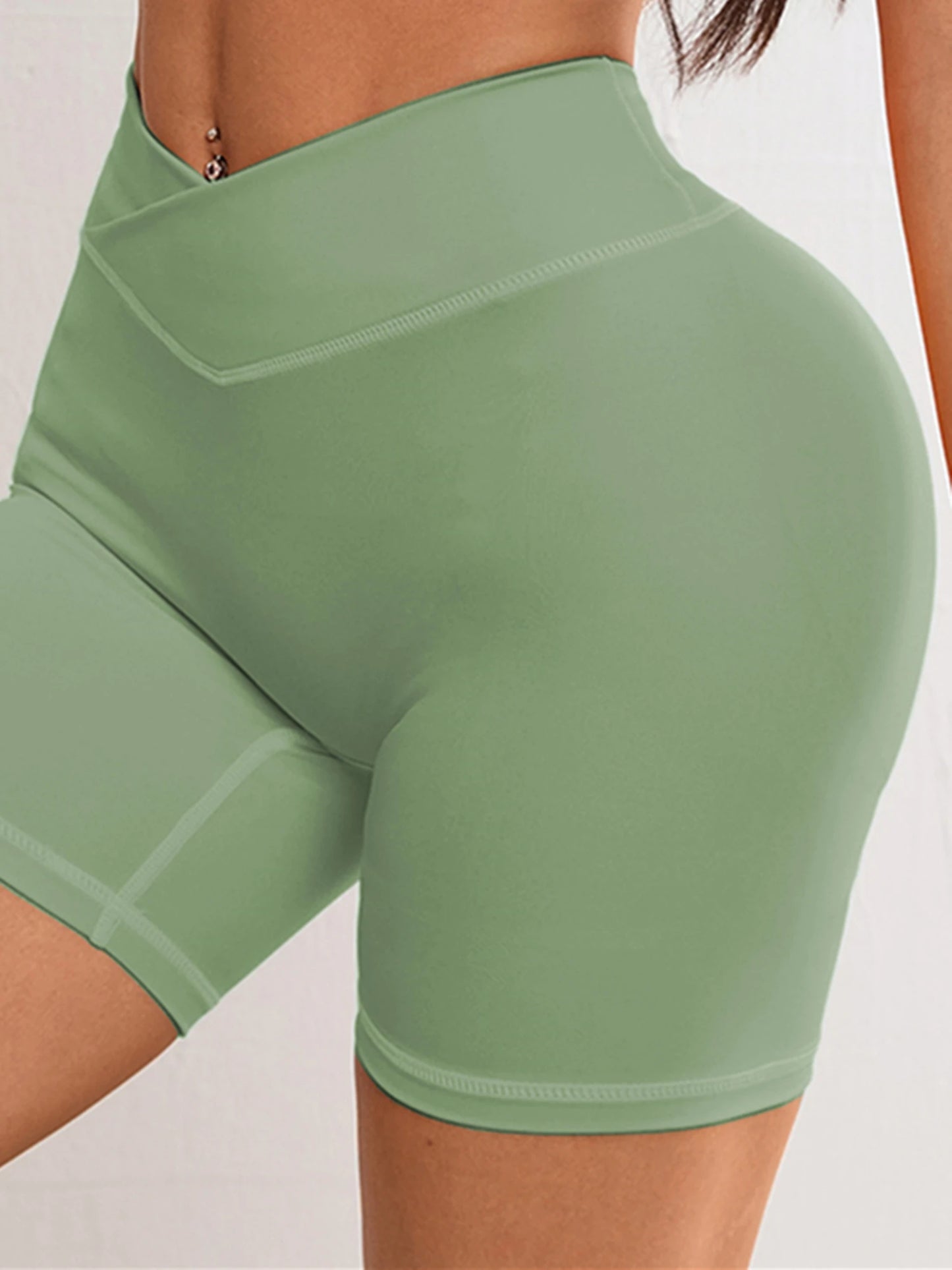 Seamless Sports Shorts Cross High Waist Fitness Leggings Shorts Gym Scrunch Butt Shorts Women Squats Running Workout Shorts