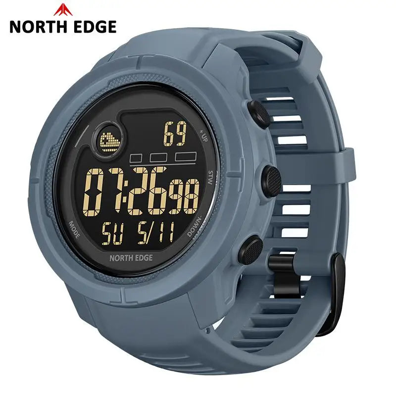 NORTH EDGE New Men's Digital Watch Heart Rate Calories Pedometer Blood Oxygen Monitoring Sports Waterproof 50m Smartwatch MARS 5
