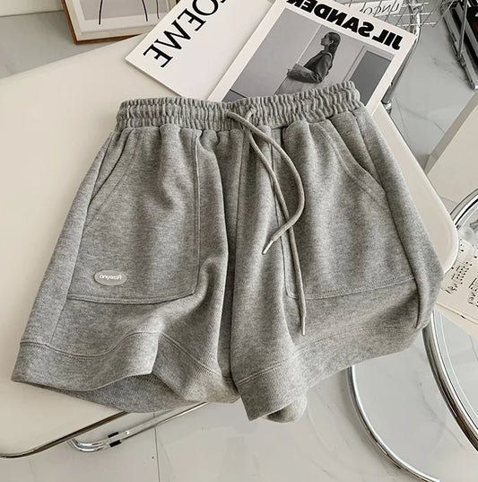 Women's comfortable loose wide-legged drawstring A pants Slim Waist Slim fit casual home versatile sports shorts