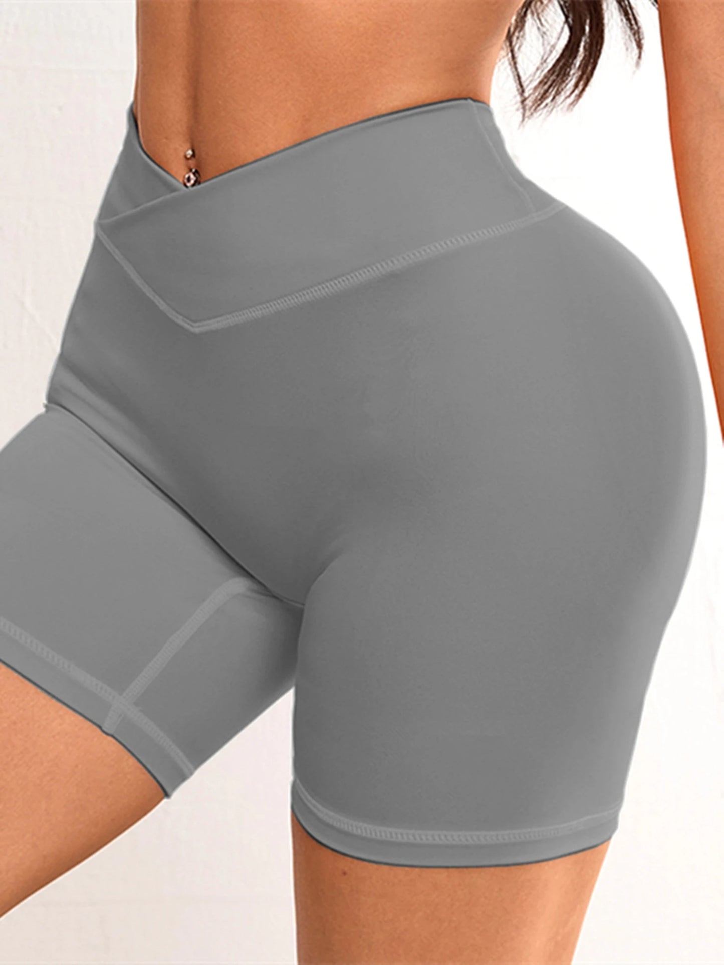 Seamless Sports Shorts Cross High Waist Fitness Leggings Shorts Gym Scrunch Butt Shorts Women Squats Running Workout Shorts