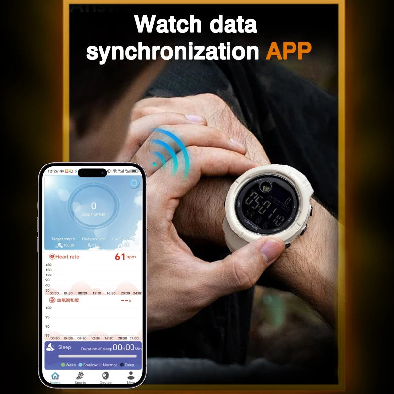 NORTH EDGE New Men's Digital Watch Heart Rate Calories Pedometer Blood Oxygen Monitoring Sports Waterproof 50m Smartwatch MARS 5