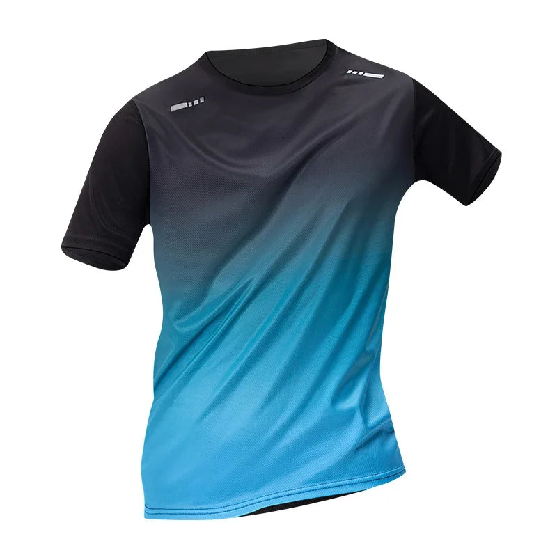 Men's gradient color quick-drying athlete's shirt youth leisure Joker short-sleeved men's running fitness T-shirt European and A