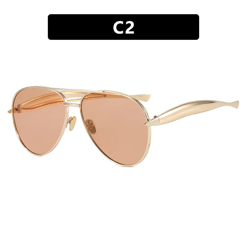 Vintage Metal Round Sunglasses Thick Frame Fashion Designer Style Eyeglasses Casual UV400 Protection Spectacles Women Glasses