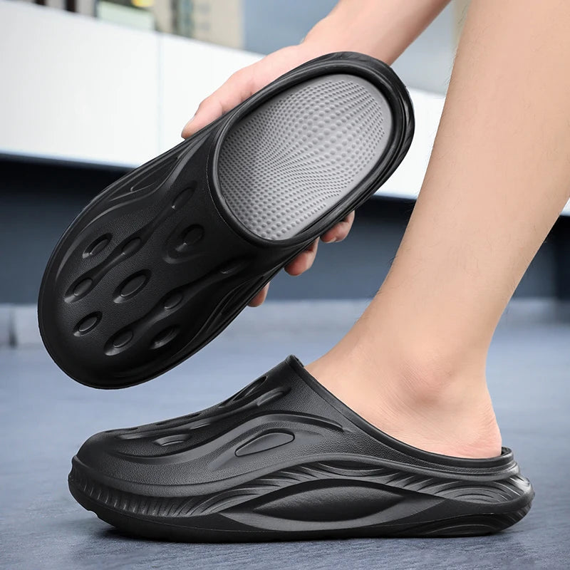 Men's Slippers Waterproof Chef's Shoes Garden Comfortable Soft Clogs Beach Sandal Slippers For Pet Workers Outdoor Fishing Shoes
