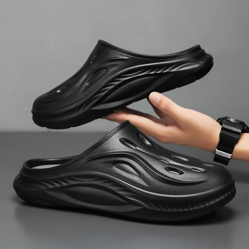 Men's Slippers Waterproof Chef's Shoes Garden Comfortable Soft Clogs Beach Sandal Slippers For Pet Workers Outdoor Fishing Shoes