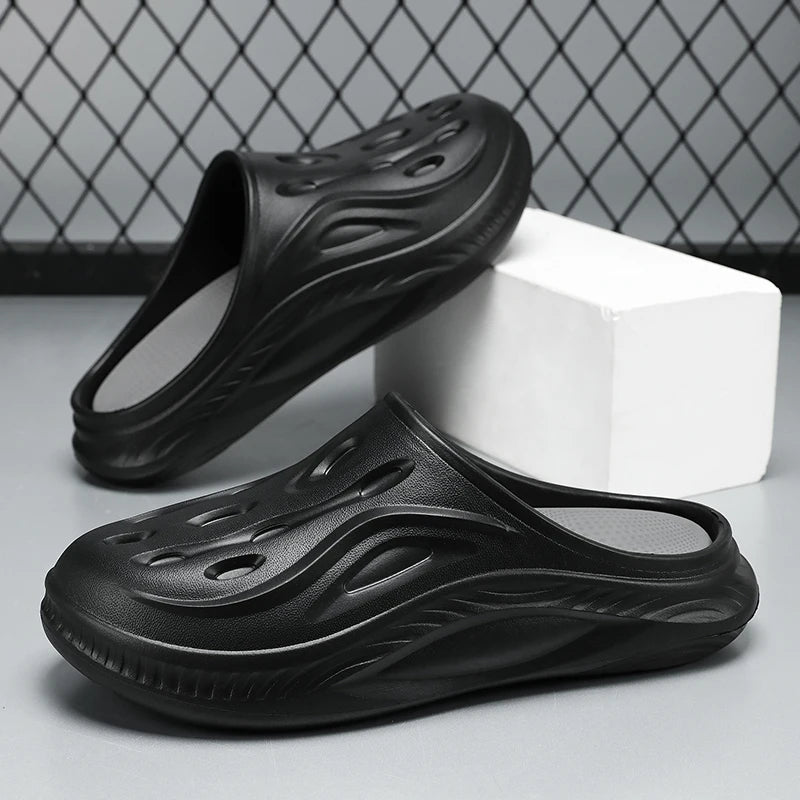 Men's Slippers Waterproof Chef's Shoes Garden Comfortable Soft Clogs Beach Sandal Slippers For Pet Workers Outdoor Fishing Shoes