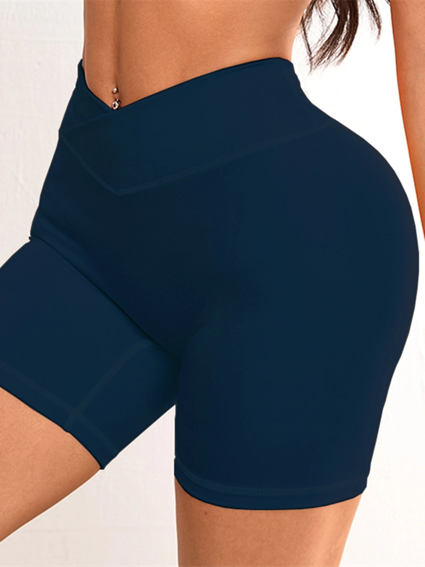 Seamless Sports Shorts Cross High Waist Fitness Leggings Shorts Gym Scrunch Butt Shorts Women Squats Running Workout Shorts