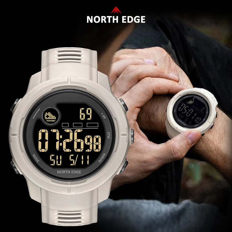 NORTH EDGE New Men's Digital Watch Heart Rate Calories Pedometer Blood Oxygen Monitoring Sports Waterproof 50m Smartwatch MARS 5