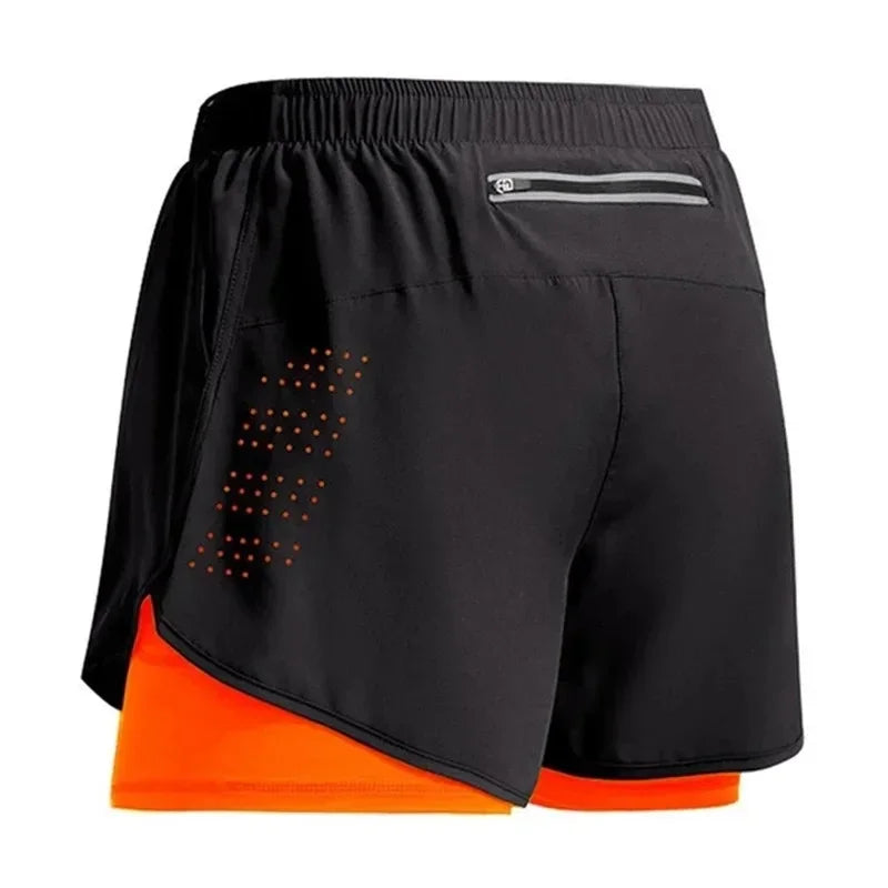 Men's Running Shorts 2025 New Release Gym Fitness 2-in-1 Exercise Summer Quick Dry Trendy Personalized Running Shorts