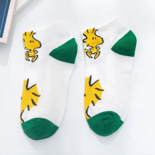 5 Pairs Snoopy Socks Cartoon Cotton Short Socks Breathable Sport Invisible Running Sock Summer Comfortable Casual Ankle Socks