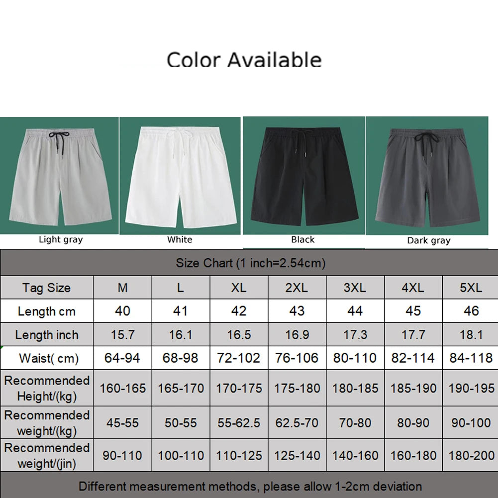 Pants Trousers Shorts Summer Spring Beach Sport Solid Color Spandex Sweatpants Ice Silk Loose Elastic Male Men