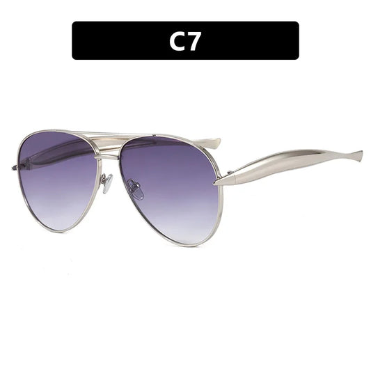 Vintage Metal Round Sunglasses Thick Frame Fashion Designer Style Eyeglasses Casual UV400 Protection Spectacles Women Glasses