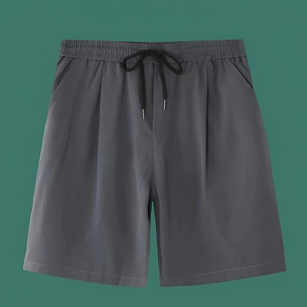 Pants Trousers Shorts Summer Spring Beach Sport Solid Color Spandex Sweatpants Ice Silk Loose Elastic Male Men