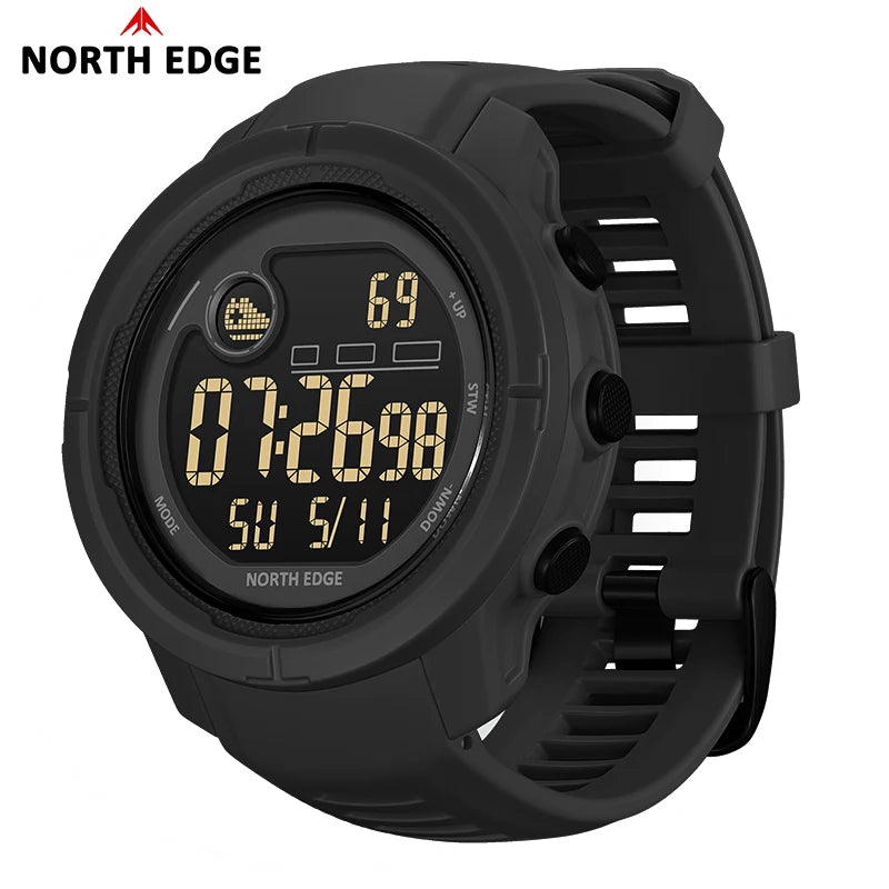 NORTH EDGE New Men's Digital Watch Heart Rate Calories Pedometer Blood Oxygen Monitoring Sports Waterproof 50m Smartwatch MARS 5