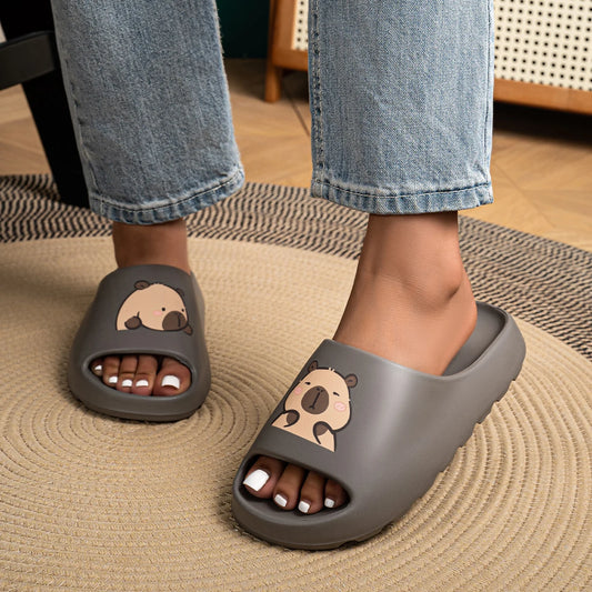 Cute Capybara Slippers Soft Memory Foam Slides for Men Women - Non-Slip Bathroom House Shoes Indoor Outdoor Thick Sole Sandals