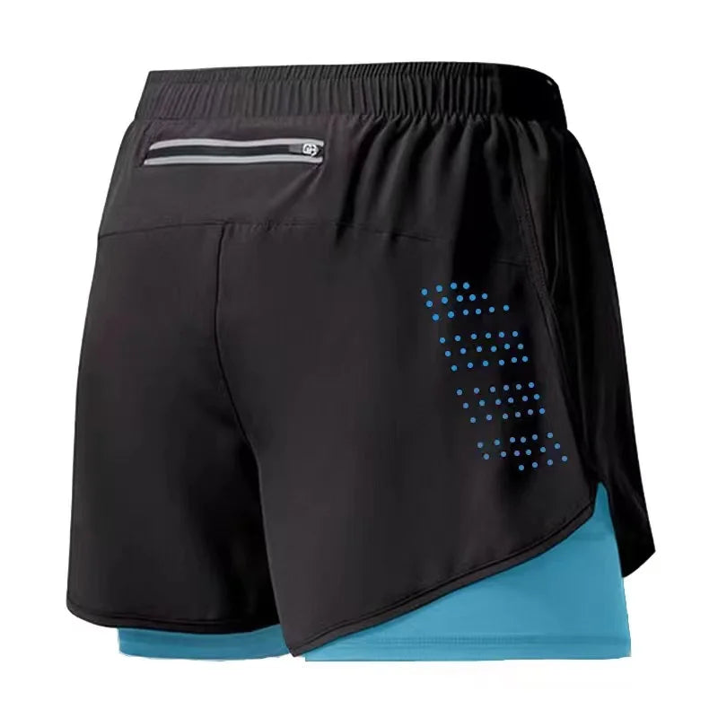 Men's Running Shorts 2025 New Release Gym Fitness 2-in-1 Exercise Summer Quick Dry Trendy Personalized Running Shorts