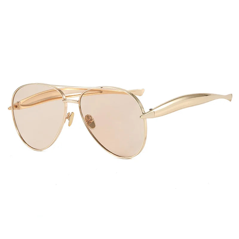 Vintage Metal Round Sunglasses Thick Frame Fashion Designer Style Eyeglasses Casual UV400 Protection Spectacles Women Glasses