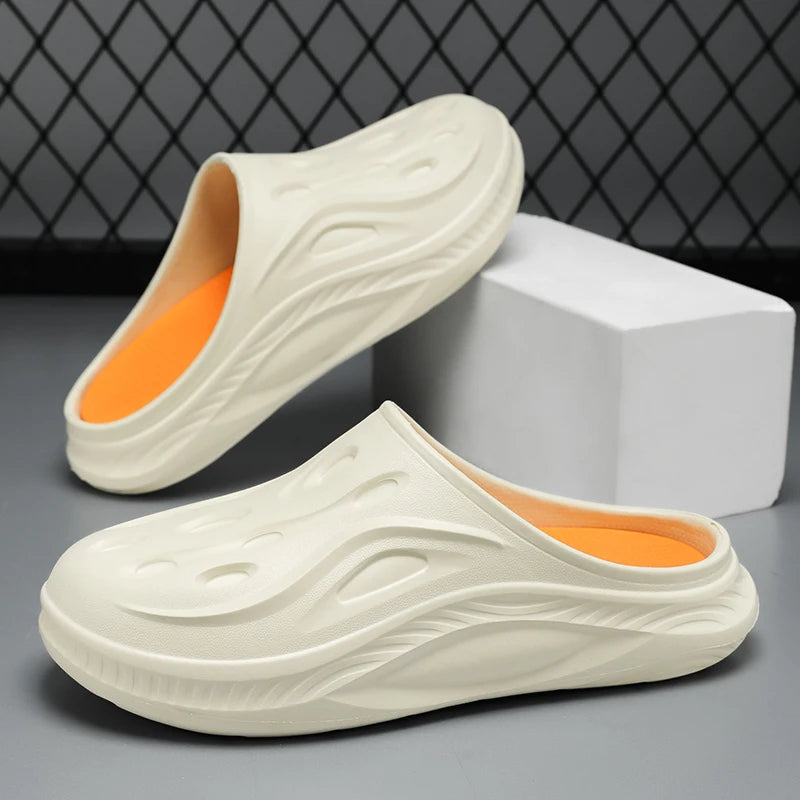 Men's Slippers Waterproof Chef's Shoes Garden Comfortable Soft Clogs Beach Sandal Slippers For Pet Workers Outdoor Fishing Shoes
