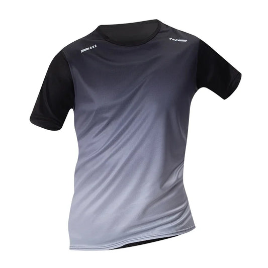 Men's gradient color quick-drying athlete's shirt youth leisure Joker short-sleeved men's running fitness T-shirt European and A