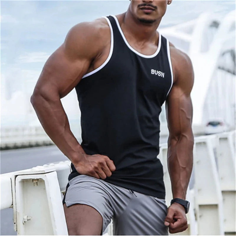 Summer Daily Trend Men's Tank Tops Outdoor Sports Running Fitness Crew Neck Sleeveless T-shirt Urban Street  Men Clothing Vest
