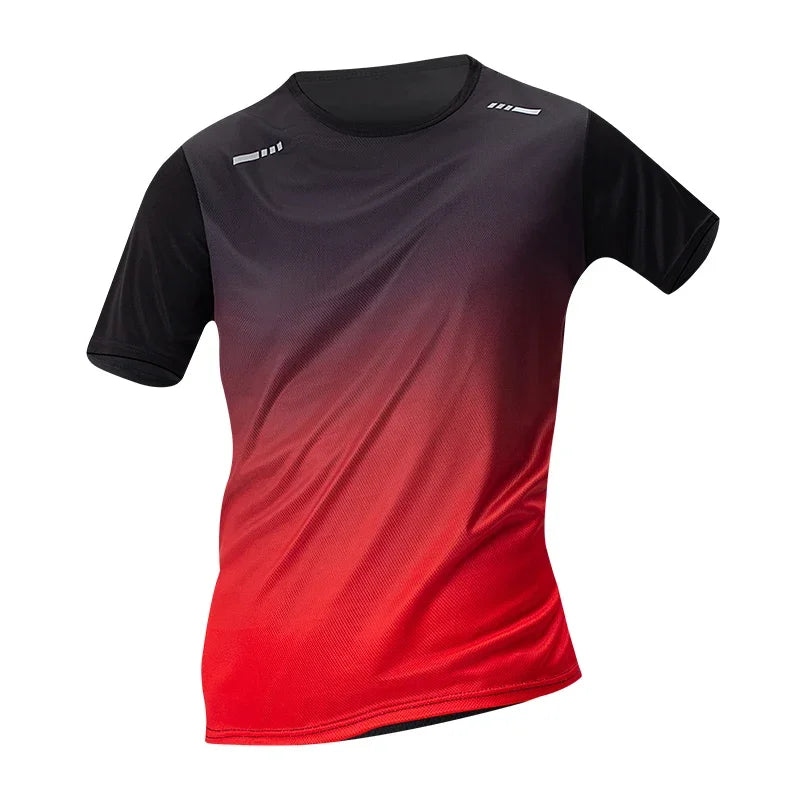Men's gradient color quick-drying athlete's shirt youth leisure Joker short-sleeved men's running fitness T-shirt European and A