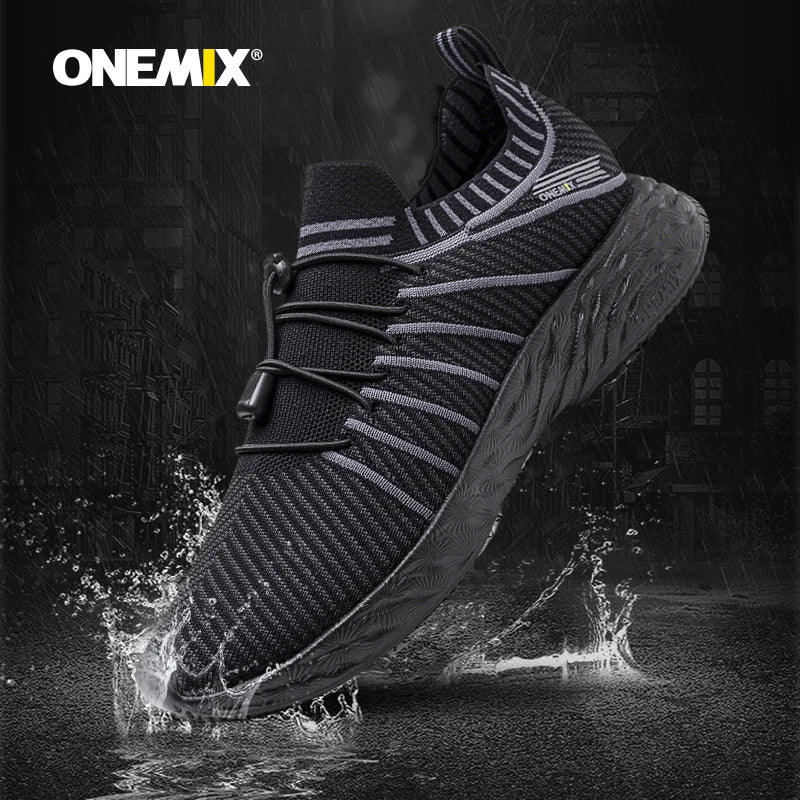 ONEMIX 2024 Men Running Shoes Non-slip Shock Absorption Sneaker Lightweight Tennis Shoe Waterproof Man Breathable Casual Shoes