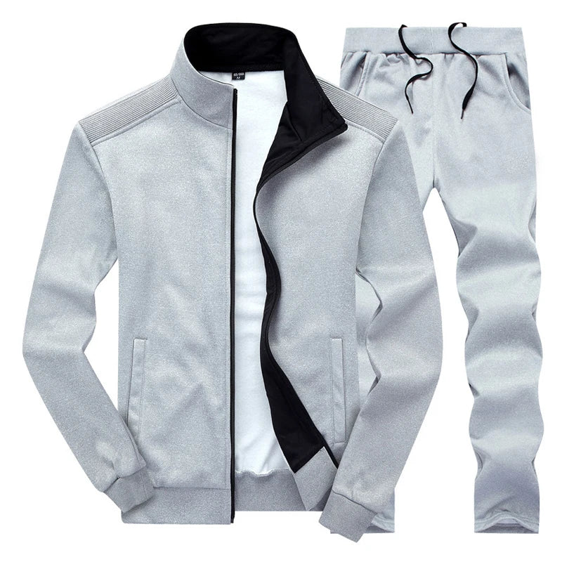 Maxulla Autumn Men's Tracksuit Suit Casual Joggers Hooded Sportswear Jackets + Pants 2 Piece Sets Male Sports Running Clothing